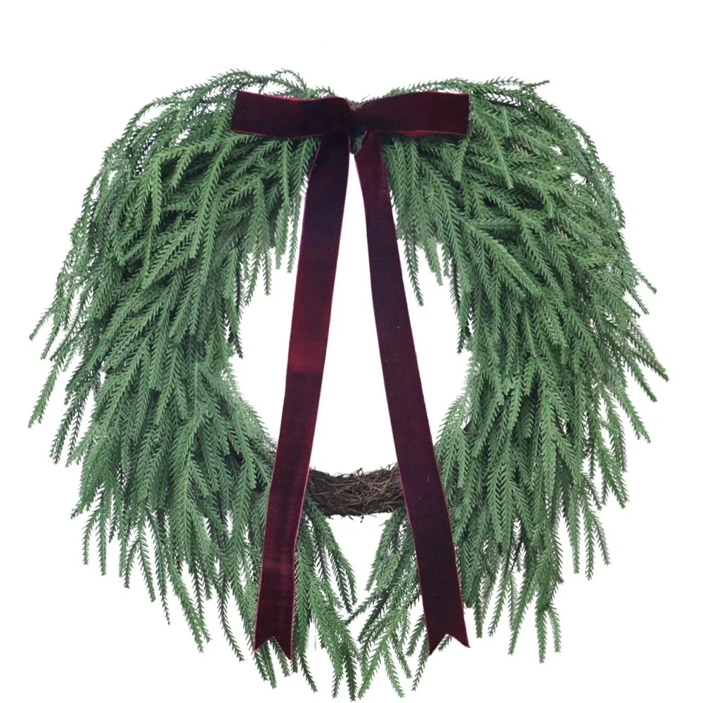 My Texas House Evergreen Natural Feel Norfolk Artificial Christmas Wreath 22”